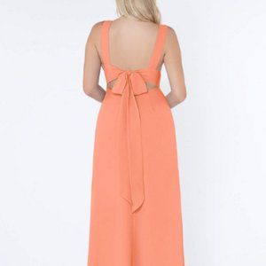 Coral/Sunset Bow-Back, Prom Formal Dress, Simple Elegant, Size 8, Never Worn